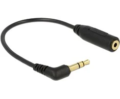 Delock kabelio lizdo kištukas 3,5 mm 3 kontaktų kampu > lizdo lizdas 2,5 mm 3 kontaktas
