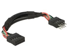 PRZEDŁUŻACZ USB PIN HEADER M/F 10 PIN 2.0 10CM JUODA DELOCK