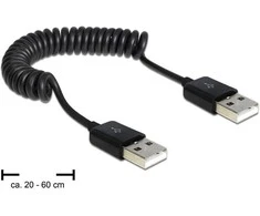 DELOCK Kabelis USB 2.0-A St/St Spiralkabel