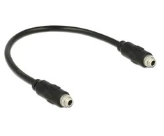 KABELIS AUDIO MINIJACK 3.5MM F/F 3 PIN 0.25M JUODA DO PANELU DELOCK