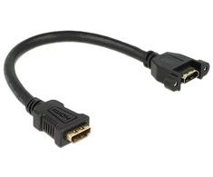 HDMI kabelis F/F V1.4 0.25M JUODA DO PANELU DELOCK