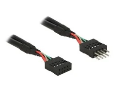 USB prailginimo laido kontaktų antgalis M/F 10 kontaktų 2.0 25cm Juodas Delock