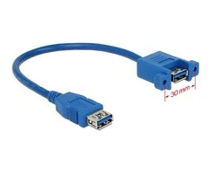 Kabelis USB Delock USB-A - USB-A 0.25 m Mėlyna (85111)