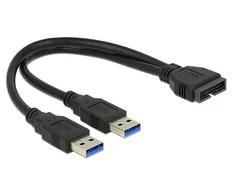 DELOCK kabelio USB 3.0 kaiščio antraštės kištukinis lizdas > 2 x USB 3.0 tipo A kištukas 25 cm