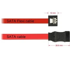DELOCK Kabelis SATA FLEXI 6 Gb/s 20 cm raudonas