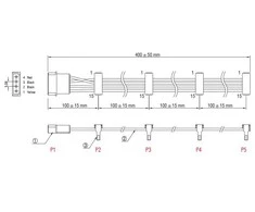 Delock maitinimo laidas DELOCK Stromkabel Molex 4Pin -> 4x SATA 15 Pin St/Bu 0,40m