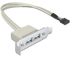 DELOCK Slotblech – USB 2.0 2x prievadas žemo profilio