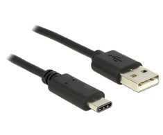 DELOCK Cable USB 2.0 Type-A male > USB Type-C 2.0 male 0,5 m juodas