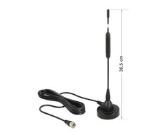 Delock Antenne DAB+ F Stecker 0 dBi omni starr juodas mit