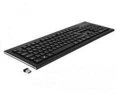 Delock USB klaviatūra 2,4 GHz belaidė juoda (vandens lašas)