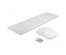Klaviatūra Delock USB klaviatūros ir pelės rinkinys 2,4 GHz belaidė balta
