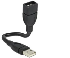 DELOCK kabelis USB 2.0 A kištukas > Moteriškas ShapeCable 0,15 m