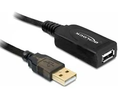 Cable DELOCK 82689 (USB M - USB F, 15m, juodos spalvos)