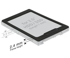 DeLOCK 2.5 HDD / SSD tvirtinimo rėmas nuo 7 iki 9,5 mm
