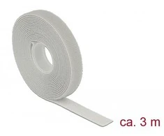 Delock Klett-Kabelbinder L 3 m x B 13 mm Rolle grau