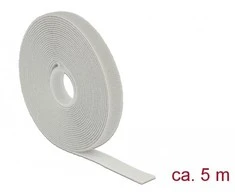 Delock Klett-Kabelbinder L 5 m x B 13 mm Rolle grau