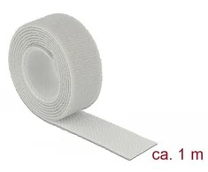 Delock Klett-Kabelbinder L 1 m x B 20 mm Rolle grau