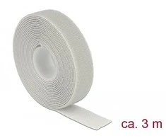 Delock Klett-Kabelbinder L 3 m x B 20 mm Rolle grau
