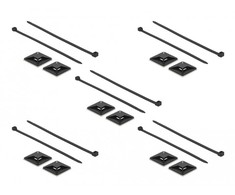 Delock Befestigungssockel 40 x 40 mm mit Kabelbinder L 250 x B 7,2 mm juodas