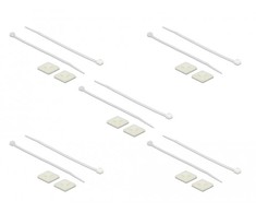Delock Befestigungssockel 25 x 25 mm mit Kabelbinder L 150 x B 3,6 mm baltas