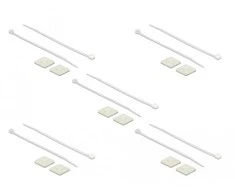 Delock Befestigungssockel 25 x 25 mm mit Kabelbinder L 150 x B 3,6 mm baltas