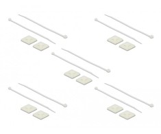 Delock Befestigungssockel 30 x 30 mm mit Kabelbinder L 200 x B 4,8 mm baltas