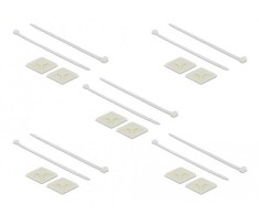 Delock Befestigungssockel 40 x 40 mm mit Kabelbinder L 250 x B 7,2 mm baltas