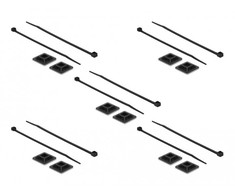 Delock Befestigungssockel 28 x 28 mm mit Kabelbinder L 300 x B 3,4 mm juodas