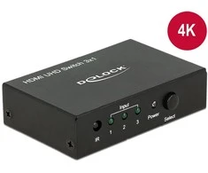 Delock HDMI UHD jungiklis 3 x HDMI įvestis > 1 x HDMI išvestis 4K