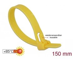 Delock Kabelbinder wiederverwendbar hitzebeständig L 150 x B 7,5 mm 100 Stück ge