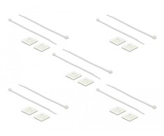Delock Befestigungssockel 25 x 25 mm mit Kabelbinder L 300 x B 4,8 mm baltas