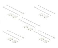 Delock Befestigungssockel 25 x 25 mm mit Kabelbinder L 300 x B 4,8 mm baltas