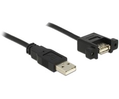 Delock Cable USB 2.0 A tipo kištukas > USB 2.0 A tipo lizdas, skirtas montuoti 1 m