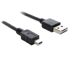 DELOCK Cable EASY-USB 2.0-A male > USB 2.0 mini male 1 m