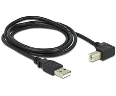 Delock Kabelis USB AM/BM 1m Juodas Kątowy