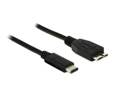 USB kabelis Delock USB-C - mikroUSB 1 m Juoda (83677)
