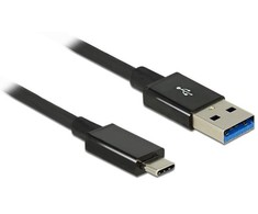 Delock USB kabelis Digitus USB-A - USB-C 1 m Juodas (83983)