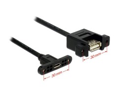 Delock Kabelis USB 2.0 Micro B Buchse zum Einbau USB 2.0 A 1 m