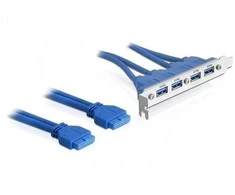 „Delock“ lizdo laikiklis USB 3.0 kontaktų antraštė 19 kontaktų 2 x vidinis > 4 x USB 3.0-A išorinis išorinis lizdas