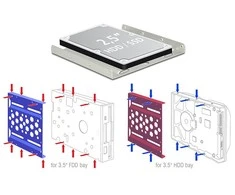 DELOCK Aliuminio montavimo rėmas nuo 2,5" iki 3,5" juodas