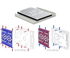 Delock 21289 - 8.89 cm (3.5") - Carrier panel - 2.5" - Sidabrinis - Aluminum - 98 mm
