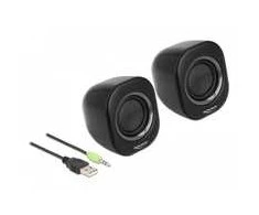 Kompiuterio kolonėlės „Delock“ mini stereo garsiakalbiai su 3,5 mm lizdu ir USB maitinimo šaltiniu
