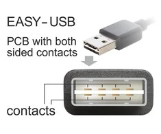 Delock Cable EASY-USB 2.0 A tipo kištukas > USB 2.0 B tipo kištukas 2 m juodas