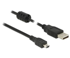 USB MINI(M)->USB-A(M) 2.0 LAIDAS 2M Juodas FERITAS (CANON) DELOCK