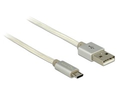 KABELIS USB MICRO(M)->USB-A(M) 2.0 2M Sidabrinis OPLOT DELOCK