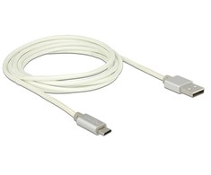KABELIS USB MICRO(M)->USB-A(M) 2.0 2M Sidabrinis OPLOT DELOCK