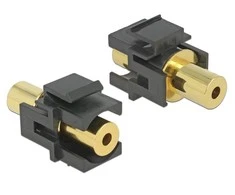 MODUŁ KEYSTONE GNIAZDO JACK 3.5MM(F)->JACK 3.5MM(F) STEREO POZŁACANE JUODA DELOCK