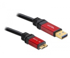 USB kabelis Delock USB-A - mikroUSB 3 m Raudona (82762)
