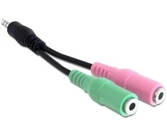 DELOCK Adapteris cable Klinke 3.5 mm 4 Pin St > 2 x Klinke 3.5 mm 3 Pin Bu