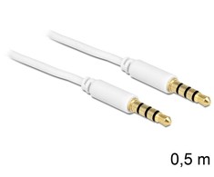 DeLOCK 83439 kabelio lizdo kištukas 3,5 mm lizdo kištukas iki 3,5 mm lizdo kištukas 0,5 m baltas